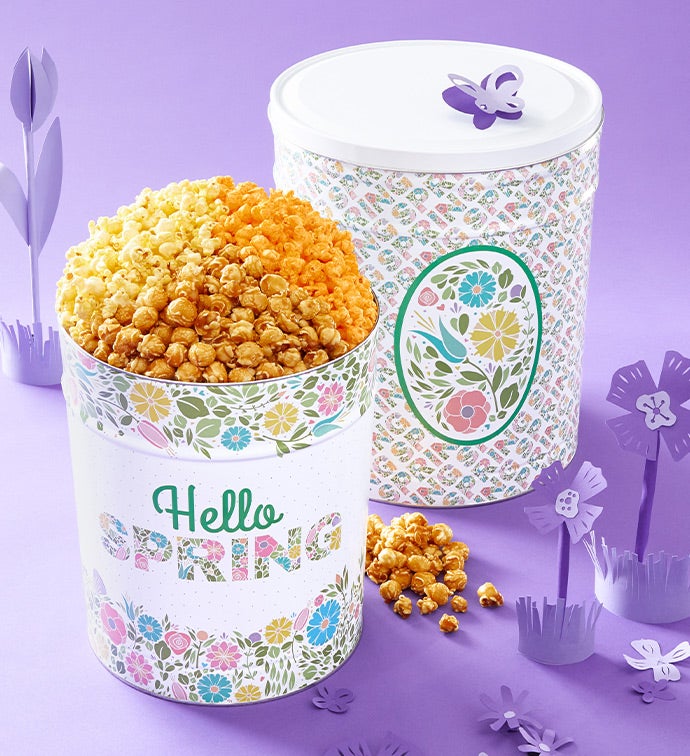 Swing Into Spring 3 1/2 Gallon 3 Flavor Popcorn Tin